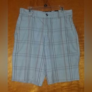 NWT Men's Billabong: Built to Thrash Blue Plaid Cargo Long Shorts 34